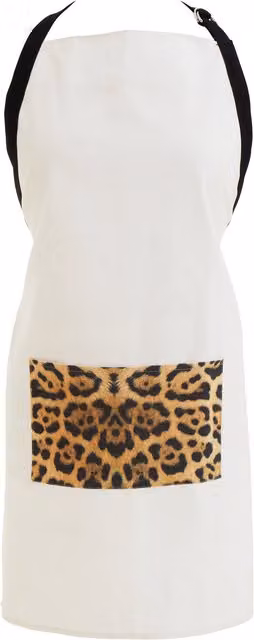 Orsina Leopard Print Apron in Black, Yellow and White