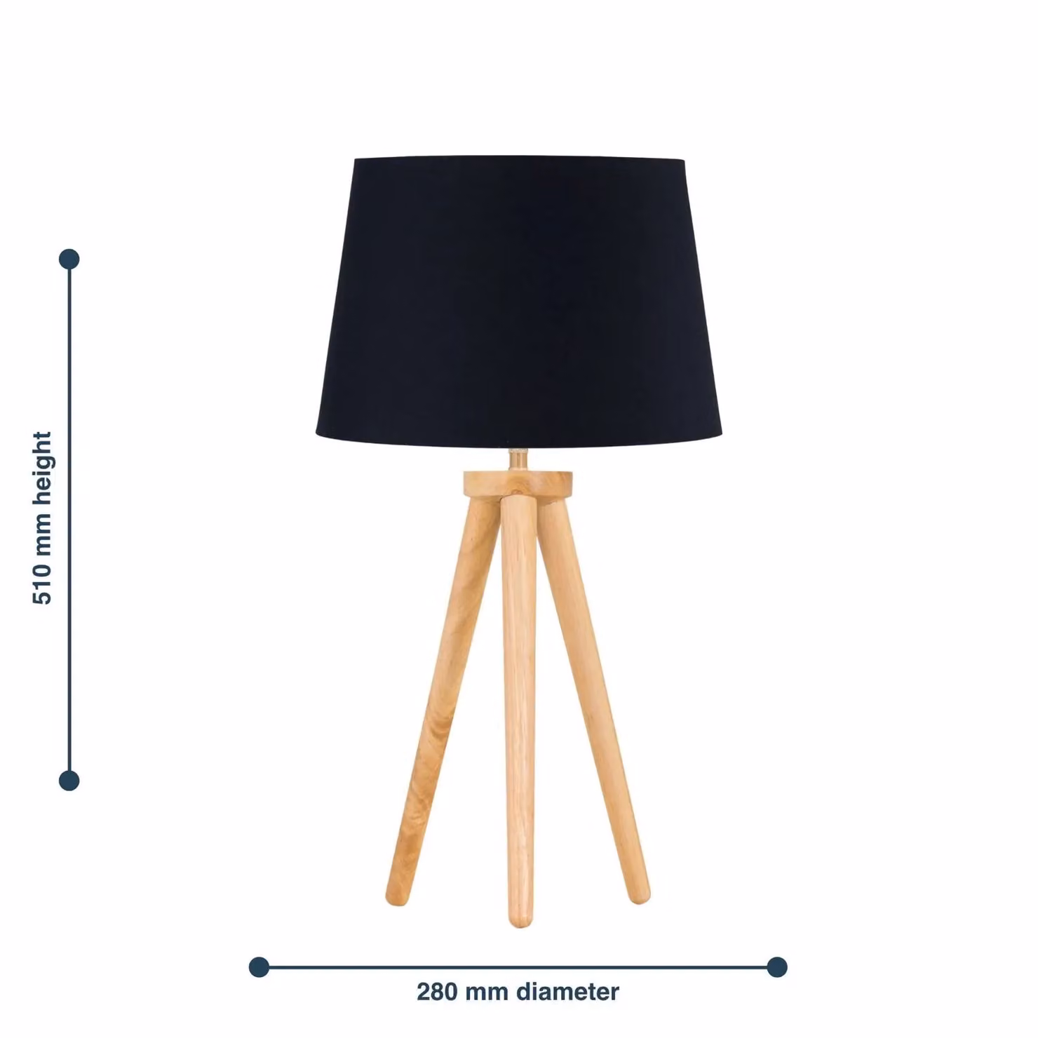 First Choice Lighting Voyage Table Lamp with Black Fabric Shade and Light Oak Wood Base in Brown – 4