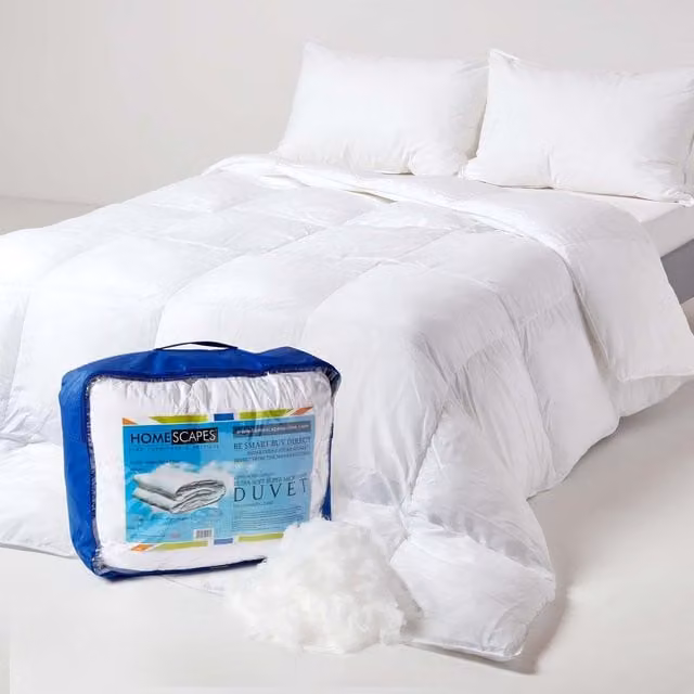 Homescapes Single 4.5 Tog Summer Microfibre Duvet in White