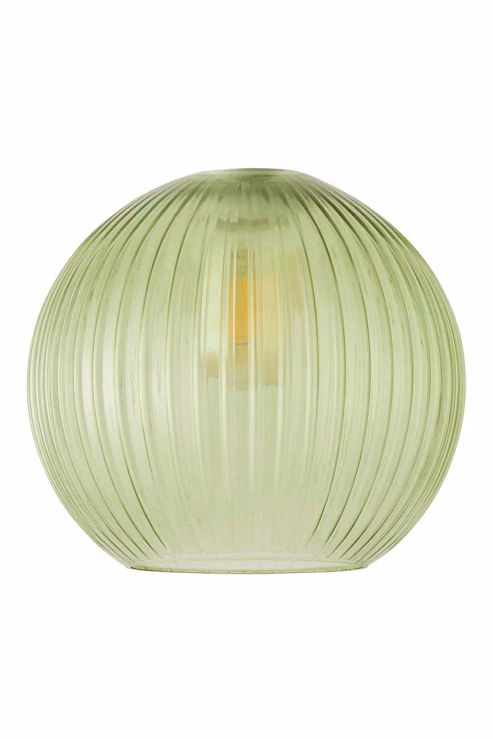 ValueLights Maddison Ribbed Glass Globe Easy Fit Pendant Lamp Shade in Pale Green – 2