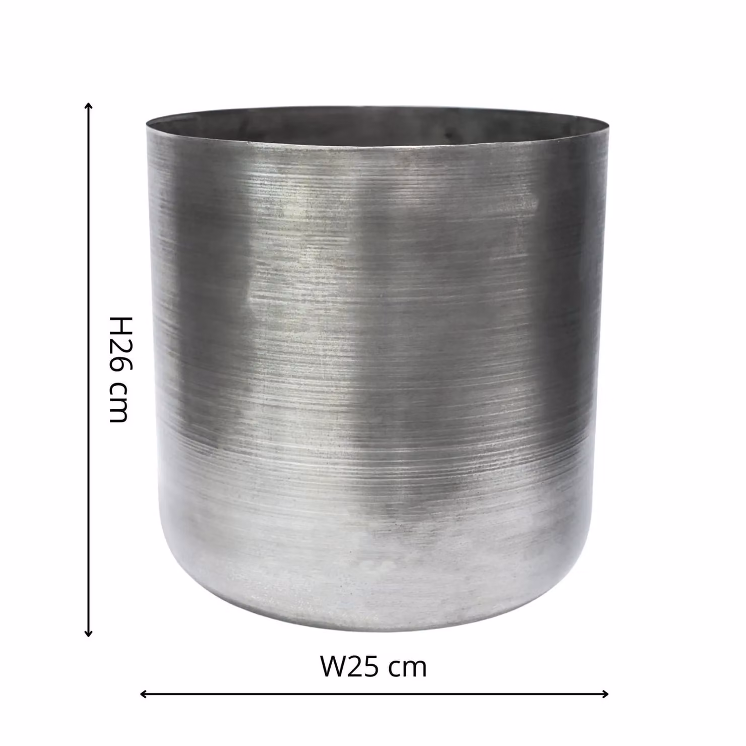 Ivyline Chelsea Indoor Pewter Planter, Silver, H: 26 cm, D: 25 cm – 2