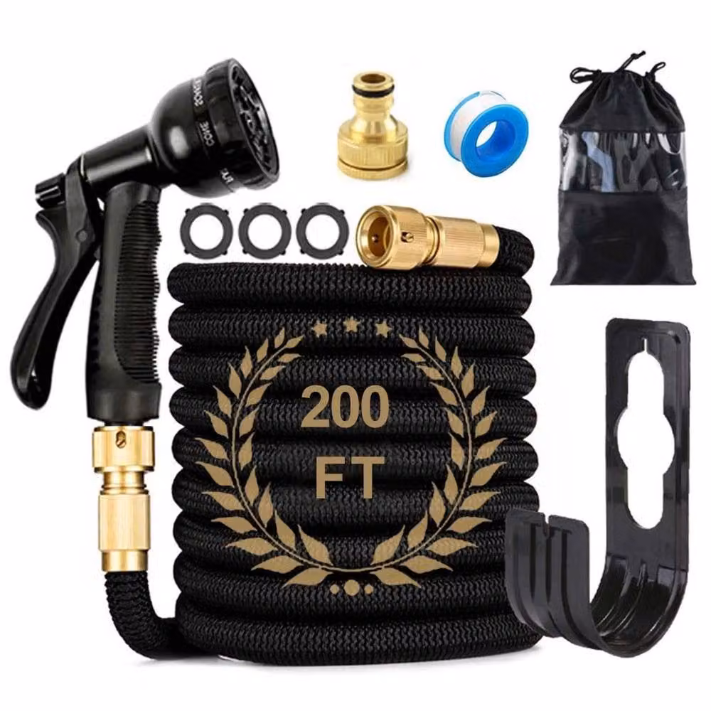 FLAVORA Heavy Duty Expandable Garden Hose Pipe Kit in Black – 2