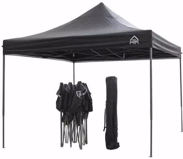 All Seasons 3x3 m Pop Up Gazebo in White and Black with Steel Frame