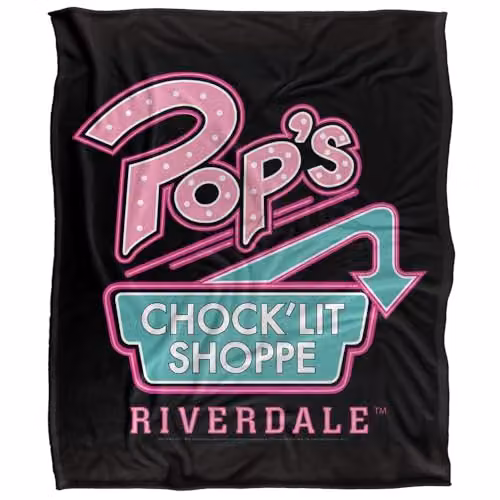 Riverdale Pop'S Chock'Lit Shop Silky Touch Super Soft Fleece Throw Blanket, White, W/D/H: 152 x 127 cm