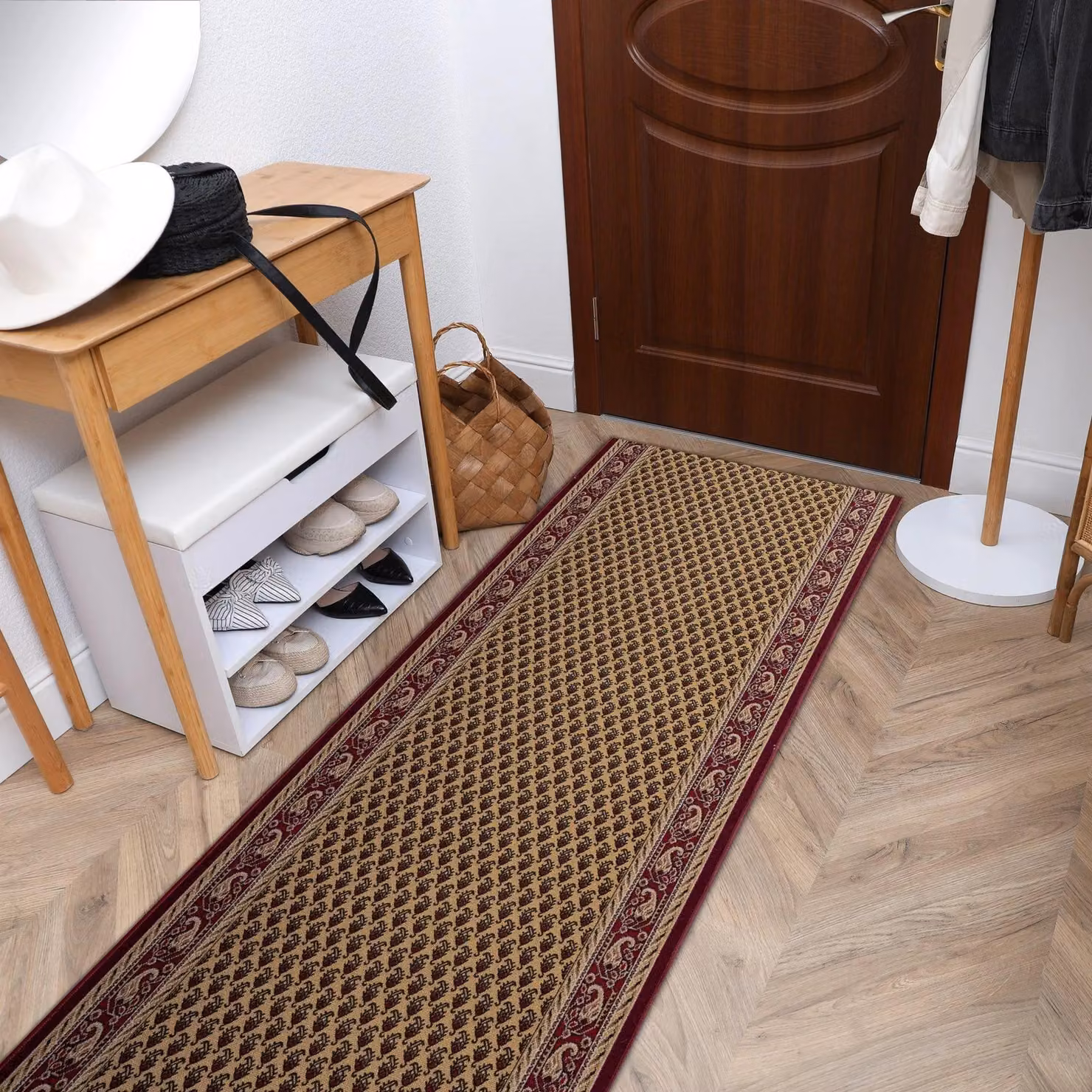 RugsX Inca Anti-Slip Oriental Runner in Beige, W: 80 cm, L: 390 cm – 3