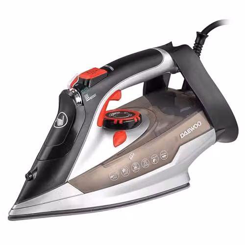 Daewoo Power Glide 3000W Steam Iron with Ceramic Soleplate and Anti-Calc Function, Black – 1
