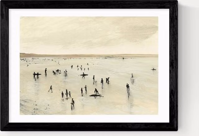 East End Prints Croyde Multicolour Framed Abstract Landscape Art Print in Black