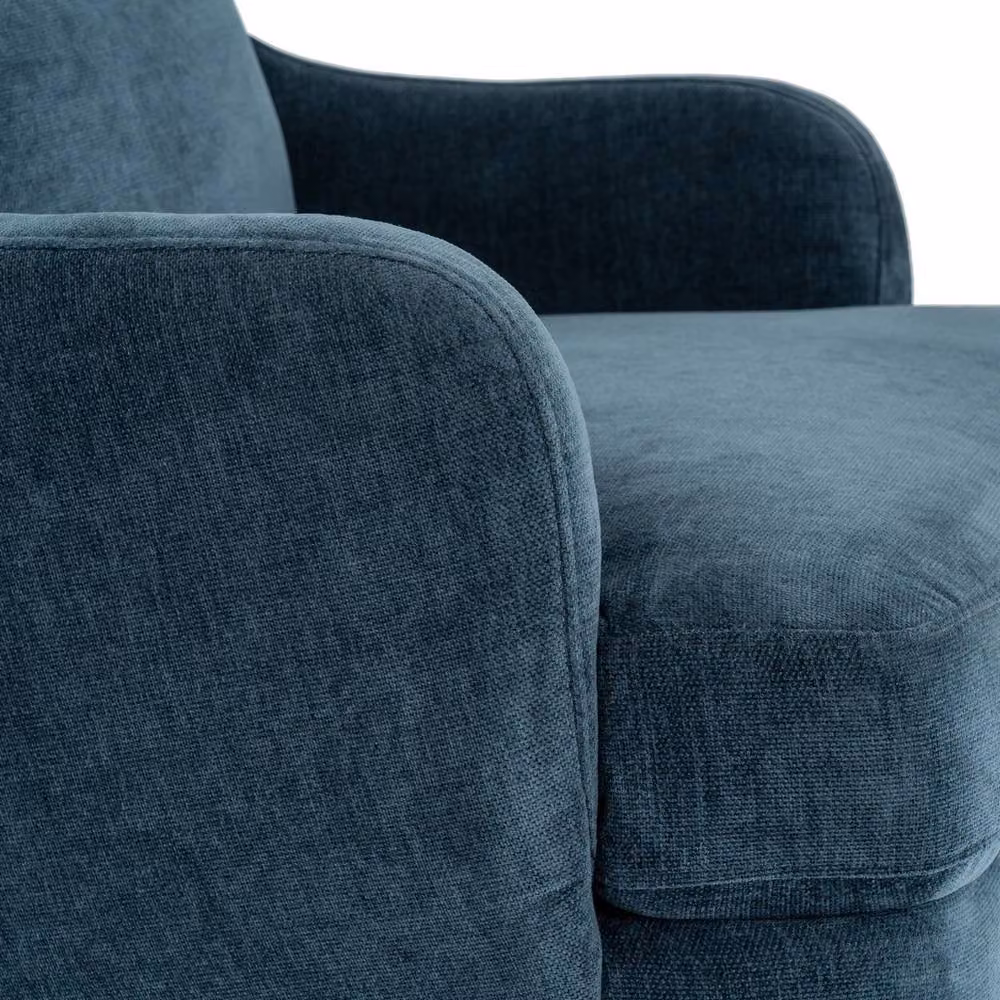 Lemon Pavilion Avaris Wingback Occasional Armchair in Blue with Metal Frame, W: 72 cm, D: 72 cm, H: 87 cm – 3