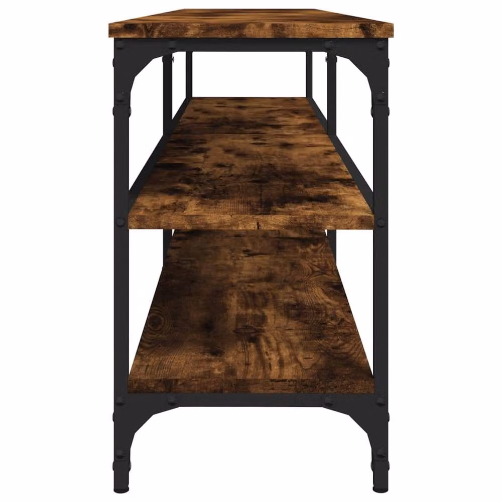 Berkfield Home Industrial TV Cabinet in Smoked Oak and Brown, W/D/H: 160 x 30 x 50 cm – 5