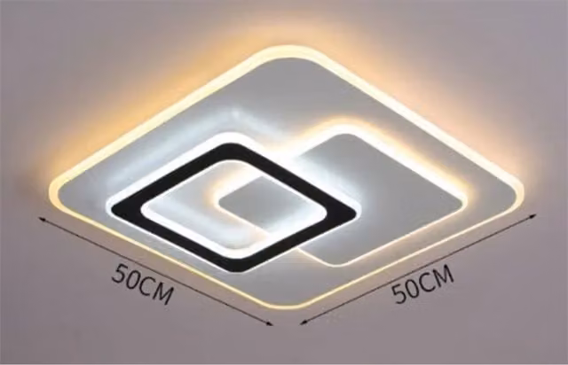 Bath Plus TB+ Square LED Ceiling Light in Black with Warm White Downlight