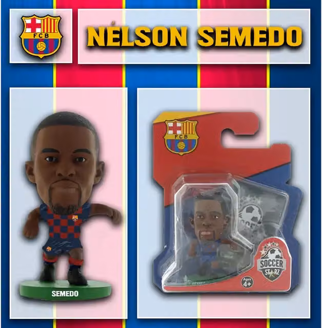 SoccerStarz FC Barcelona Nelson Semedo Home Kit 2020 Blue Mini Figure, Height: 5 cm
