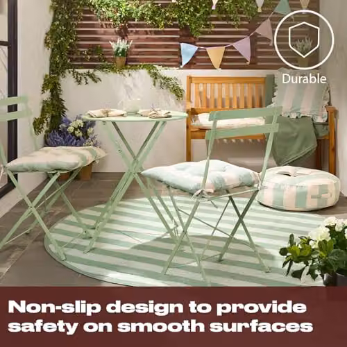 OHS Vintage Striped Outdoor Rug in Chocolate and Cream, W: 160 cm, L: 230 cm – 6