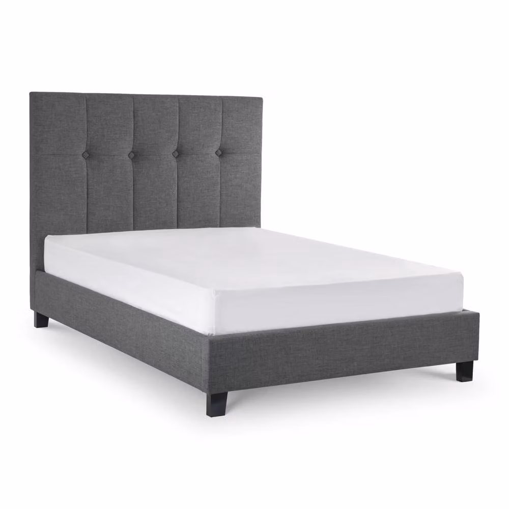 Cheshire Cascade Upholstered Bed in Grey Slate Linen, King Size (150 x 200 cm) – 2
