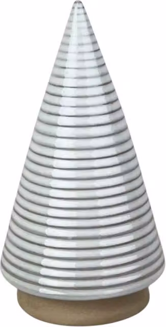 Four Candle White and Grey Glazed Ceramic Christmas Tree Ornament – 1
