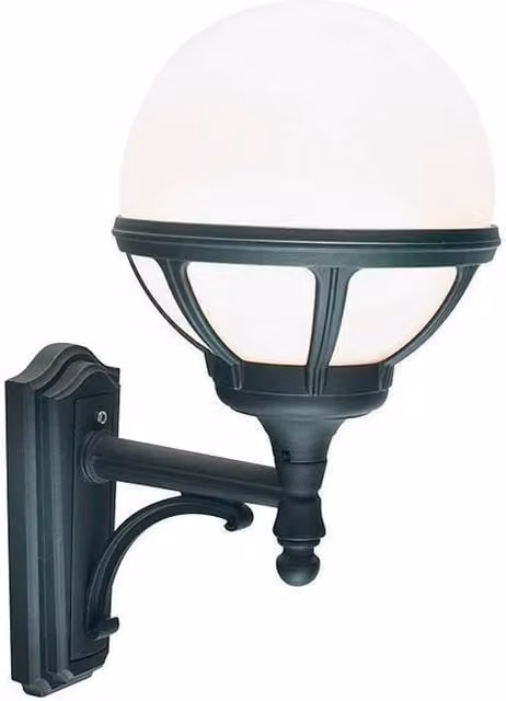 Netlighting Black Outdoor Globe Wall Light with IP54 Rating and E27 Socket