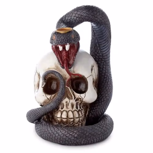 Puckator Snake and Skull Backflow Incense Burner in Multicolour