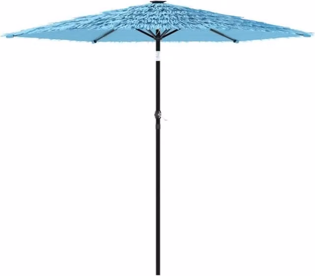 Berkfield Home Garden Parasol in Blue with Steel Pole, W/D/H: 223 x 223 x 213 cm