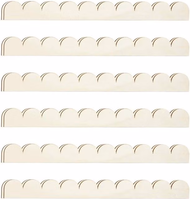 Nordara Unfinished Wood Scalloped Moulding in Beige – 1
