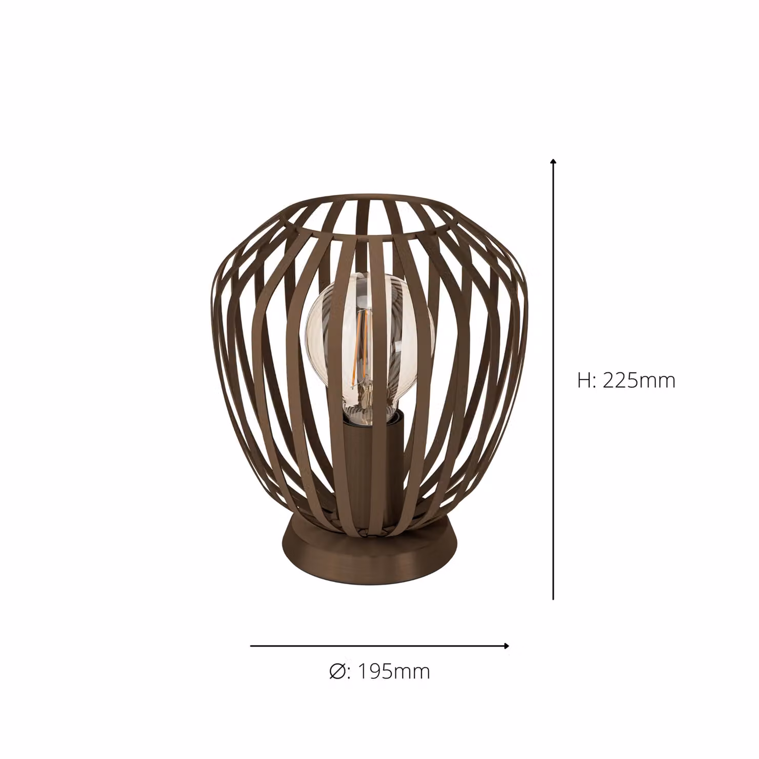 Eglo Espinal Modern Metal Table Lamp in Brown and Bronze, H 22.5 cm x W 19.5 cm x D 19.5 cm – 3