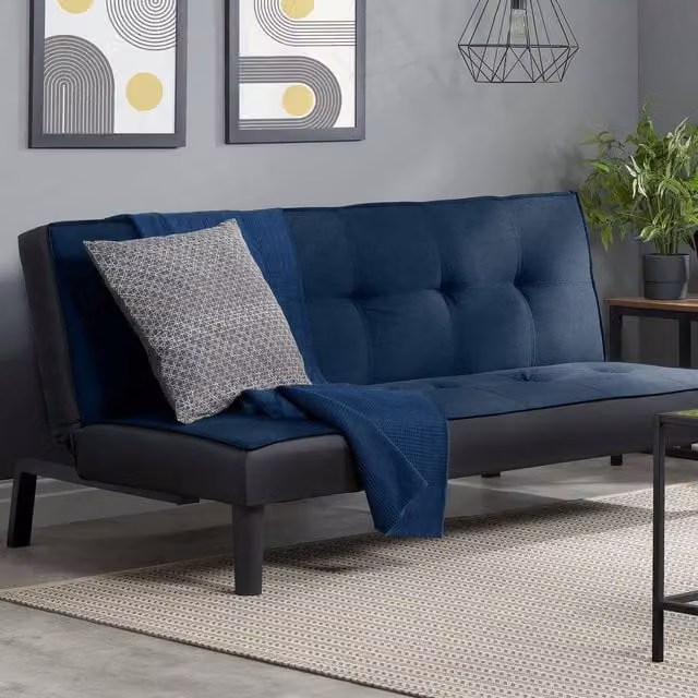 Birlea Aurora Midnight Blue Fabric Click Clack Sofa Bed
