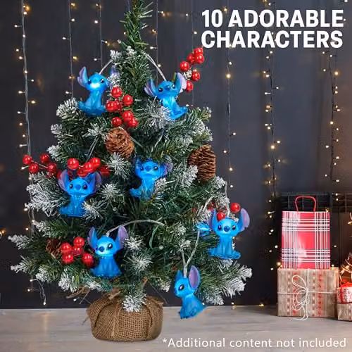 Disney Stitch 3D LED String Lights in Blue – 6