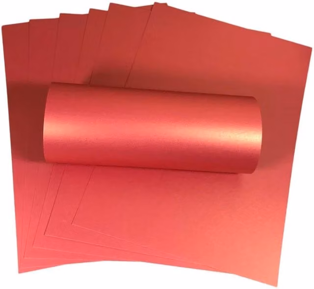 Syntego 10 Sheets of A4 Magenta Gold One Sided Pearlescent Shimmer Satin Construction Paper