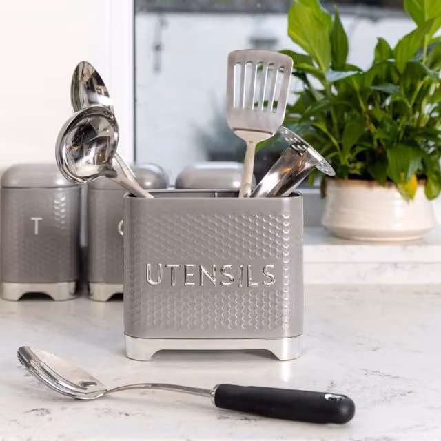 KitchenCraft Freestanding Utensil Caddy in Grey, W/D/H: 20.0 x 18.0 x 10.0 cm