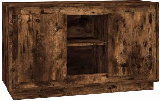Berkfield Home Smoked Oak Sideboard in Brown, W/D/H: 102 x 35 x 60 cm