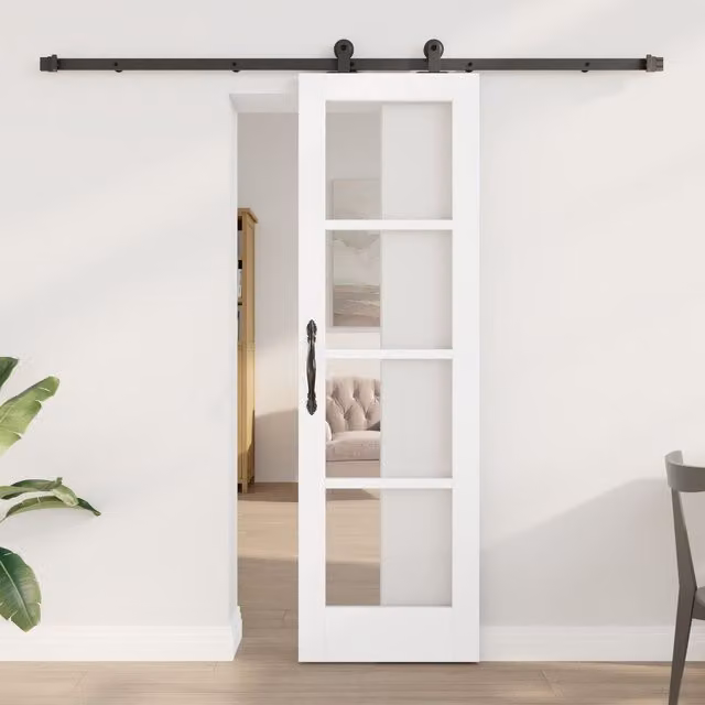 Berkfield Home Orkdal Modern Sliding Door with Hardware Set, White, W: 61 cm, H: 198.5 cm – 1