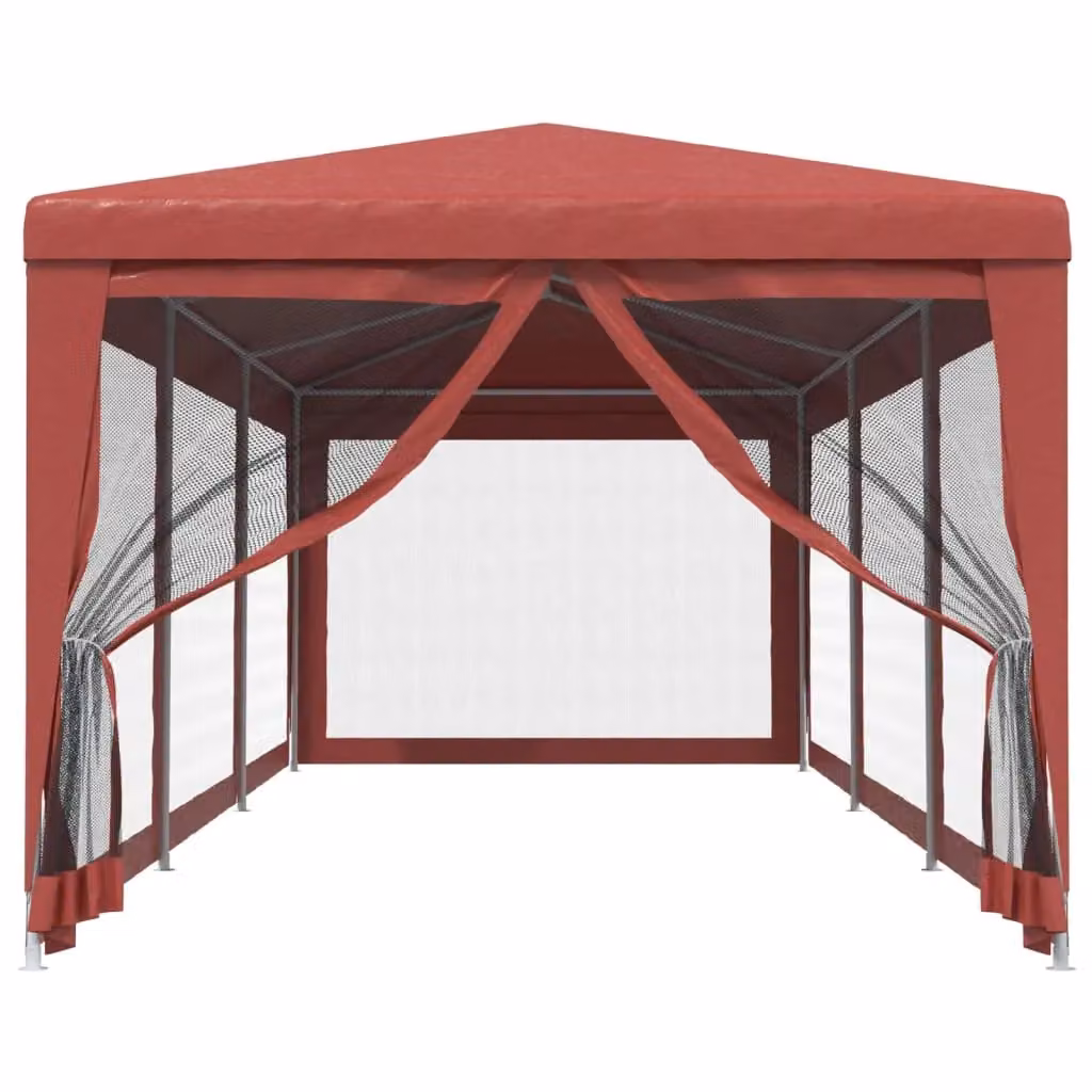 Berkfield Home Party Tent with 8 Mesh Sidewalls, Red, W: 9 m, D: 3 m, H: 3 m – 3
