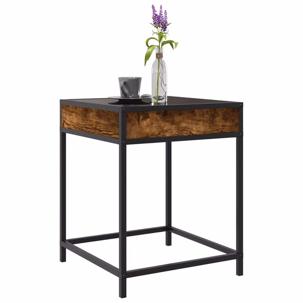 Berkfield Home Infinity LED Coffee Table in Smoked Oak Brown, W/D/H: 40 x 40 x 51 cm – 2