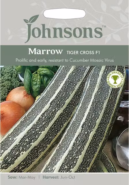 Johnsons Tiger Cross F1 Marrow Vegetable Seeds