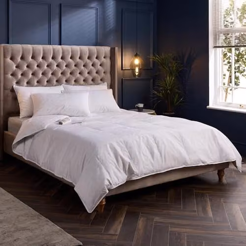 Snuggledown Retreat Hungarian Goose Down All-Year Round 10.5 Tog Duvet, White, W/D/H: 200 x 200 cm