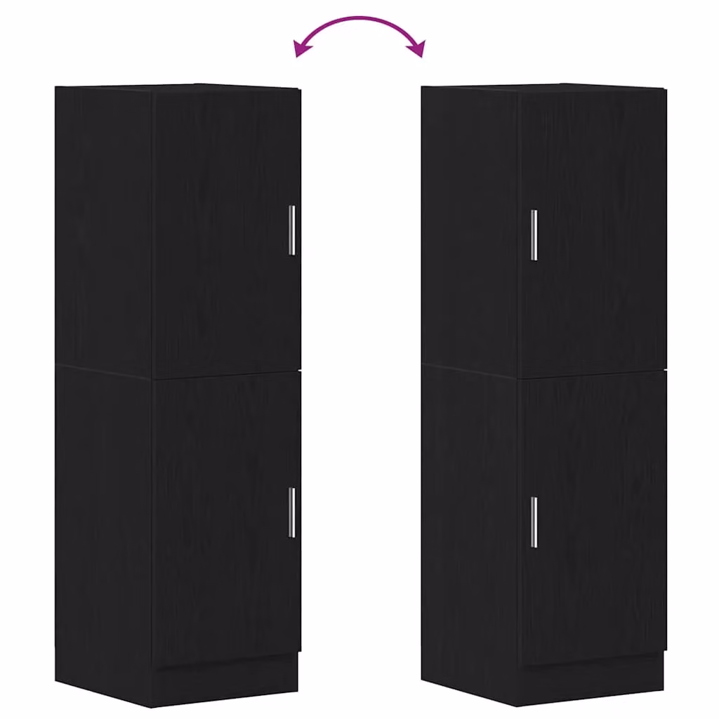 Berkfield Home Modern Black Kitchen Tall Cabinet with Hinged Doors, W/D/H: 38 x 41.5 x 131.5 cm – 4