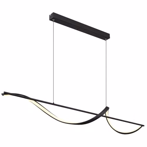 Globo Lighting Modern LED Hanging Pendant Lamp in Black, Height Adjustable, W/D/H: 120 x 20 x 150 cm – 1