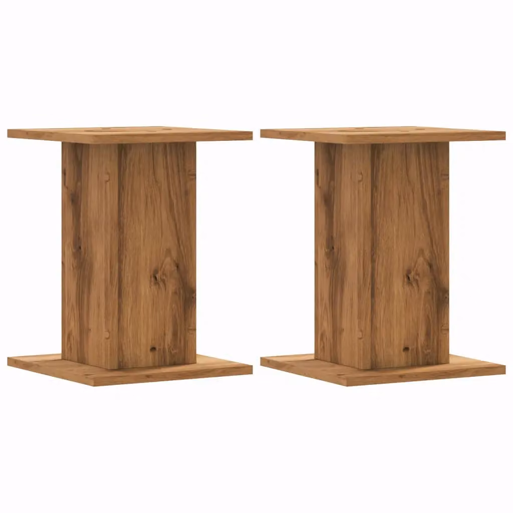 Berkfield Home Set of 2 Artisan Oak Plant Stands in Brown, W/D/H: 30 x 30 x 40 cm – 2