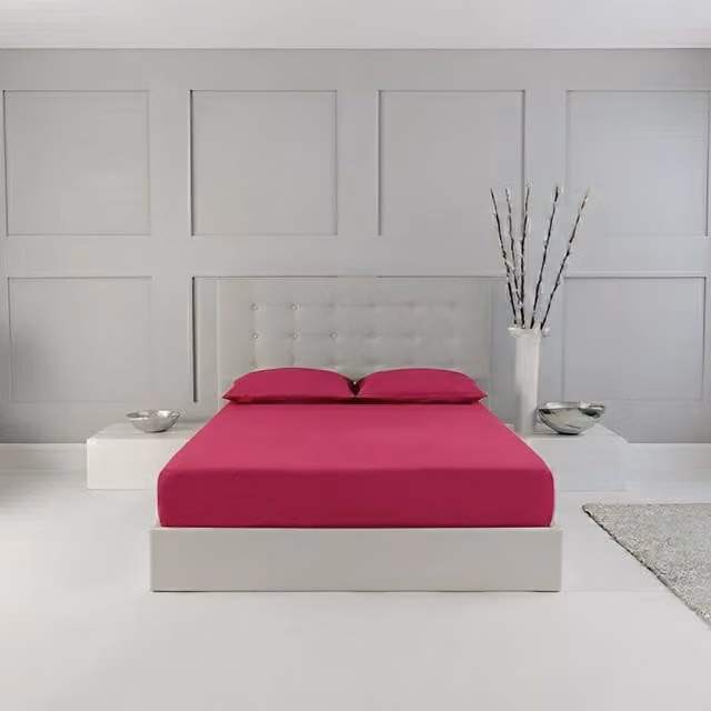 Home Sweet Home UK Polycotton Fitted Cot Bed Sheet, Pink, W/D/H: 70 x 140 x 15 cm – 1