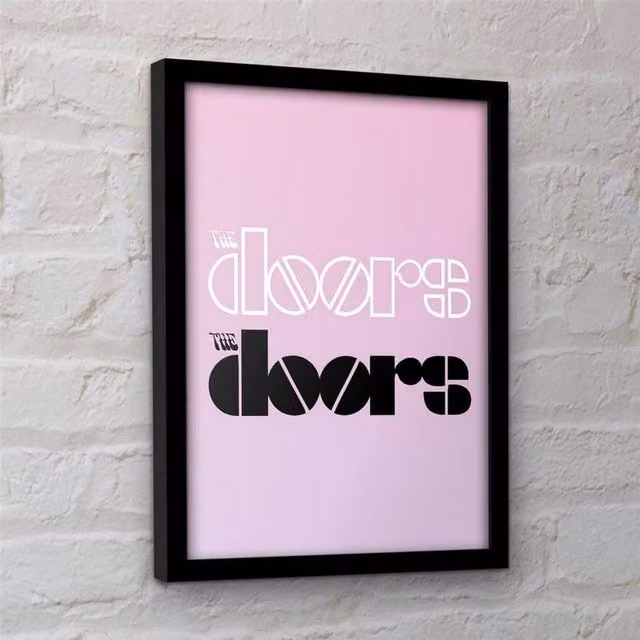 The Doors Logo Framed Typography Poster in Black