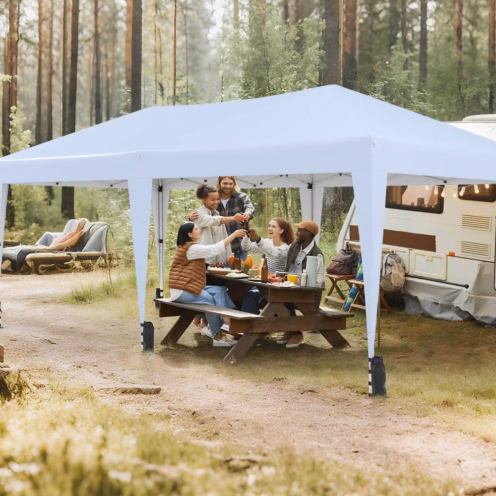 Costway Pop up Canopy Tent Foldable Patio Shelter with Wheeled Bag, White – 2