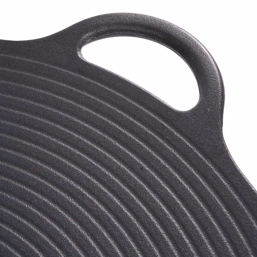 Kelvenix Black Cast Iron Tawa Parantha Pan and Non-Stick Griddle, Diameter: 37 cm – 3
