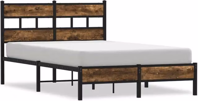 Berkfield Home Sonoma Oak Bed Frame with Headboard, Brown, W/D/H: 120 x 190 cm – 1