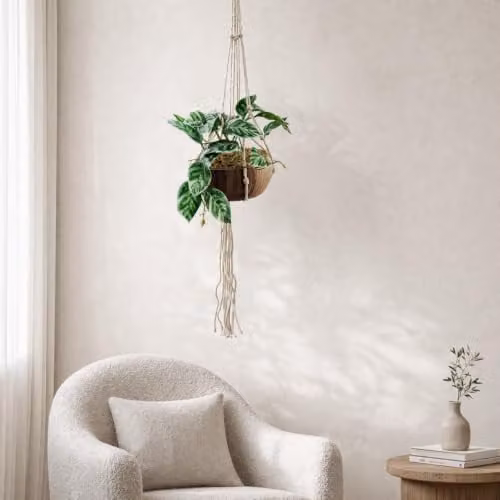 Leaf 85cm Hanging Artificial Potted Pothos Plant in Green – 2