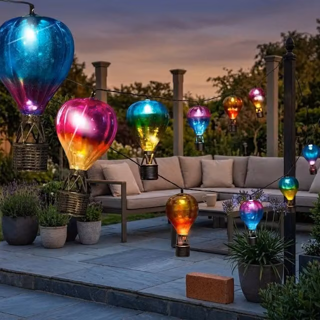 Garden Greatness SkyRunner Multicolour LED Solar Balloon String Lights – 1