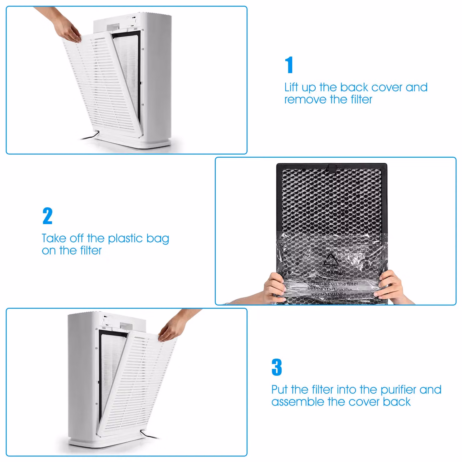 Costway Active Carbon Replacement Air Purifier Filter in Black – 4