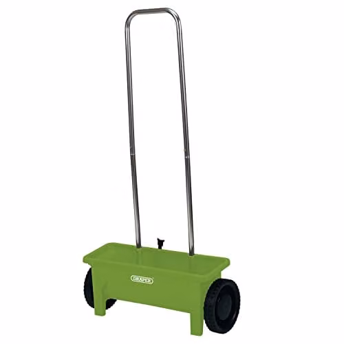 Draper Manual Rotary Seed Spreader with 12L Hopper and Aluminium Frame in Green