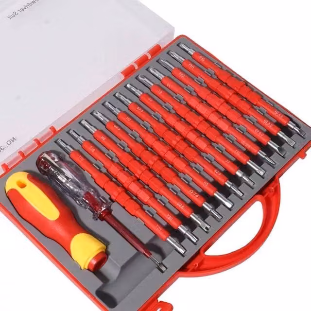 NESTLUNE 26-in-1 Insulated Screwdriver Set with Magnetic Tips in Red