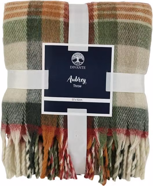 Divante Aubrey Multicolour Checked Throw