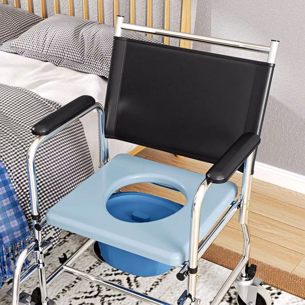 FORGEVIO Rolling Shower Chair with Wheels in Black – 3