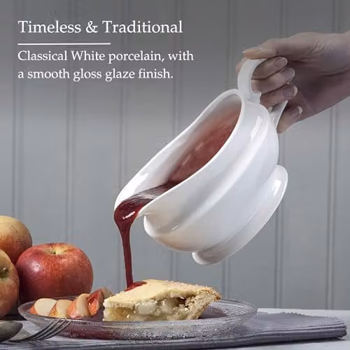 WM Bartleet & Sons 1750 Traditional Porcelain Drip-Free Gravy and Sauce Boat, 500ml, White – 4