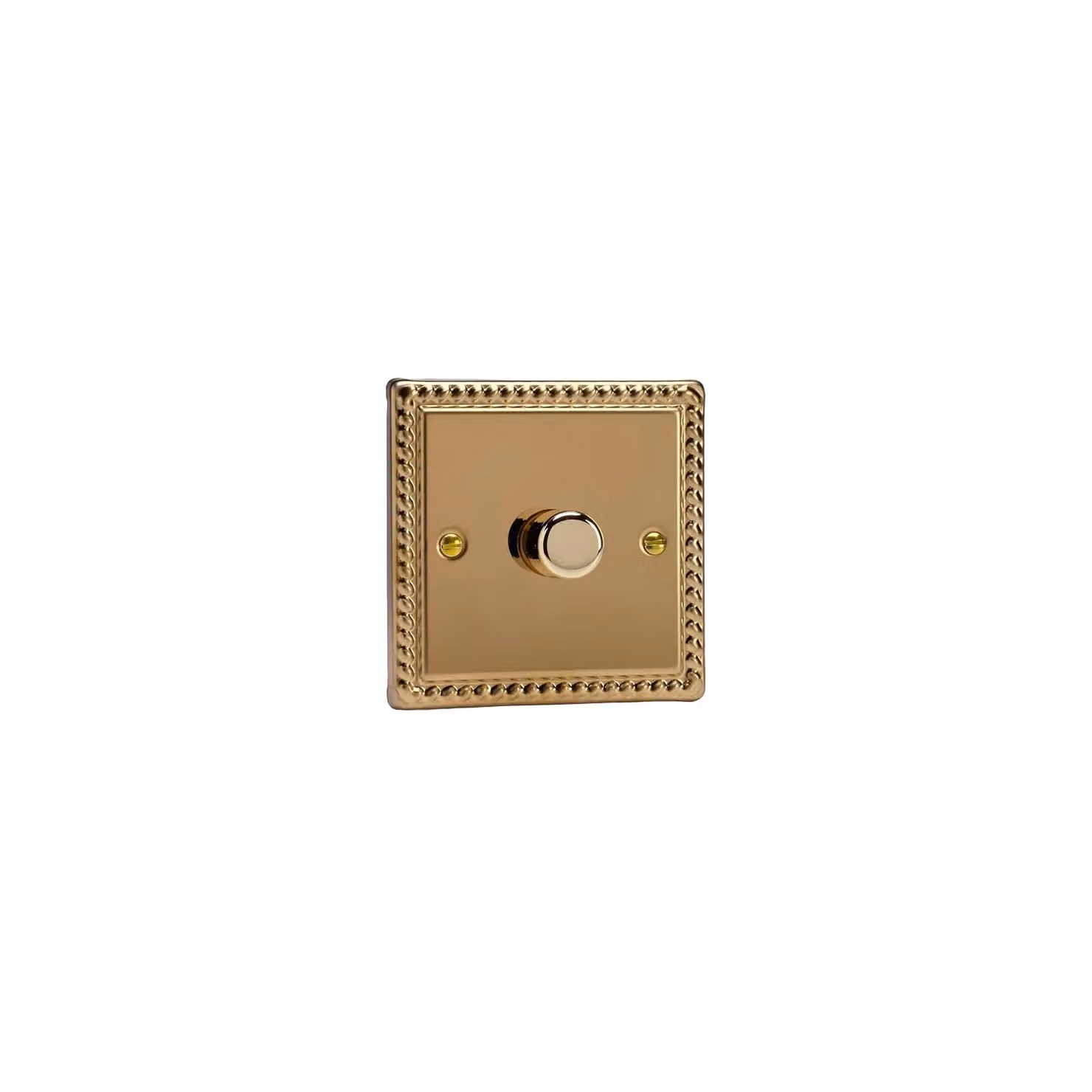 Varilight Classic Georgian 1-Gang 400W Push On/Off 1 or 2 Way Rotary Dimmer in Polished Brass – 6